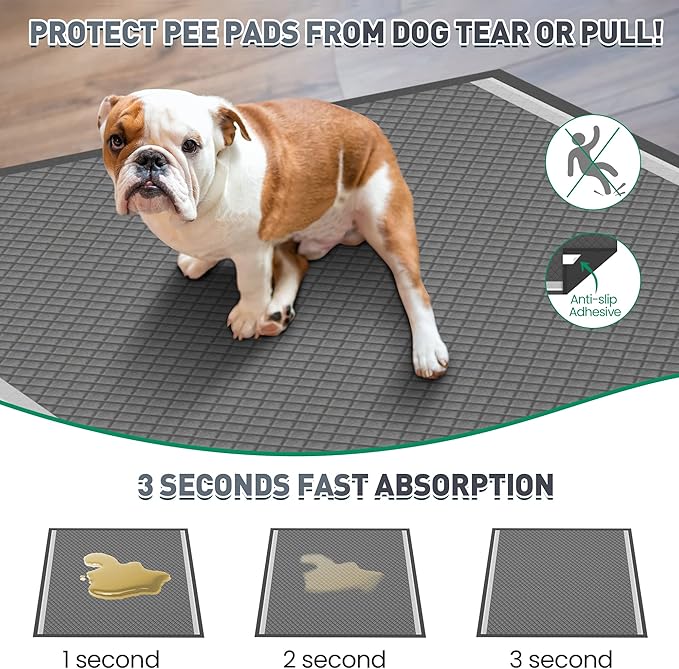 Boscute Charcoal Super Absorbency Puppy Pads, Activated Carbon Odor-Control XL 28"x34" Leak-Proof Pet Training Pee Pads, Disposable Potty Pads for Dogs Cats, Rabbits 150Counts