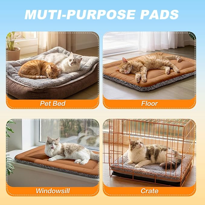 Cooling Cat Bed, Self Warming Cat Bed, Reversible Warm & Cooling Cat Bed, Winter Warm Cat Pad & Summer Cooling Cat Mat for Kittens & Small Dogs, Perfect for Crates, Beds & Sofas, Dark Brown, 18" x 24"