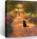 Madewell Living Van Gogh Starry Night with Funny Cat Canvas Print Wall Art - Ready to Hang, Waterproof Living Room & Bedroom Decor
