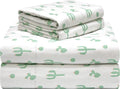 Pointehaven 180 GSM Velvet Feel Luxury 100% Cotton Printed Flannel Sheet Set, King, Cactus - Warm & Cozy - Pre-Shrunk -Deep Pockets - Elastic All Around-Comfy Double Brushed -
