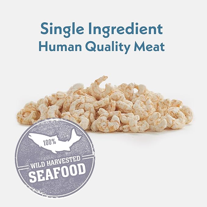 Fresh Is Best Wild Pacific Shrimp Freeze Dried Cat Treats – Raw Freeze Dried Shrimp for Cats and Dogs in Resealable Zipper Bag – High-Protein – Made in the USA