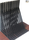 16 Pack L22 x H 12" Black Heavy Duty Shelf Brackets with Screws Metal Shelf Brackets Shelf Support Angle Brackets for Shelves L Brackets Heavy Duty Floating Shelf