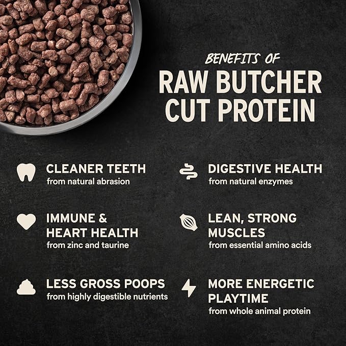 Vital Essentials Freeze Dried Cat Food, Raw Pork Crunchy Mini Nibs | Complete Meal or Topper | 96% Pork, Organs & Bone | Limited Ingredient, High Protein, Grain Free Dry Cat Food | 8 oz Bag