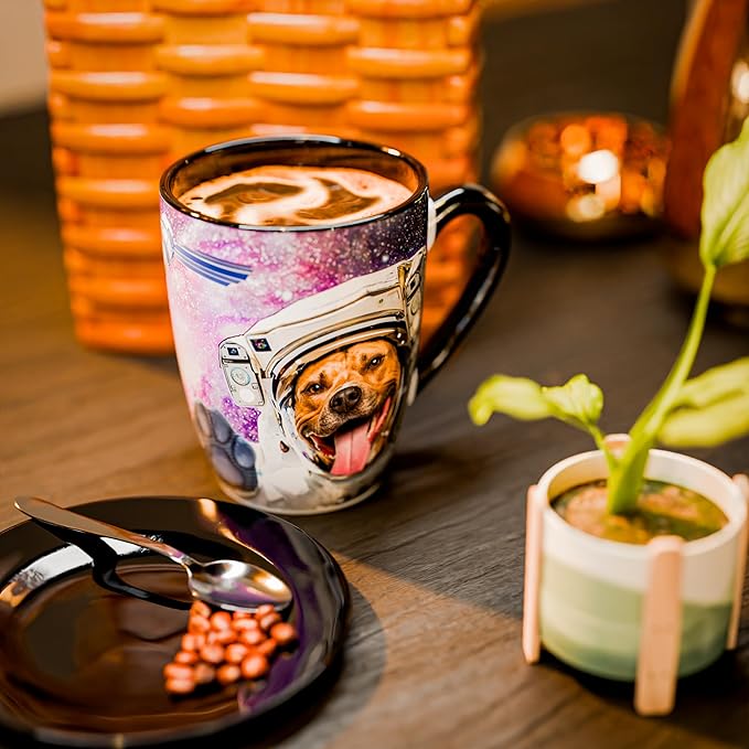 Color Changing Space Dog Coffee Mug 15oz – Astronaut Pitbull & Husky Galaxy Reveal – Funny Heat Sensitive Novelty Dog Mug, Unique Gift for Men, Women, Dog Lovers, Christmas, Birthday, Stocking Stuffer