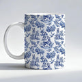Chinoiserie German Shepherd Mug, German Shepherd Gifts Coffee Cup, Dog Lover Gifts for Women Men, Blue and White Toile Dog Ceramic Coffee Mug 11 oz