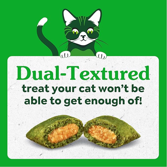 Greenies Cat Treats, Feline Smartbites, Skin & Fur Health, Crunchy and Soft Cat Treats, Chicken Flavor, 16 oz. Tub