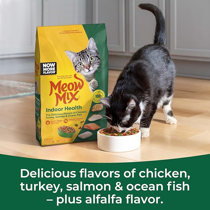 Meow Mix Indoor Health Dry Cat Food, 3.15 Pound Bag (Case of 4)