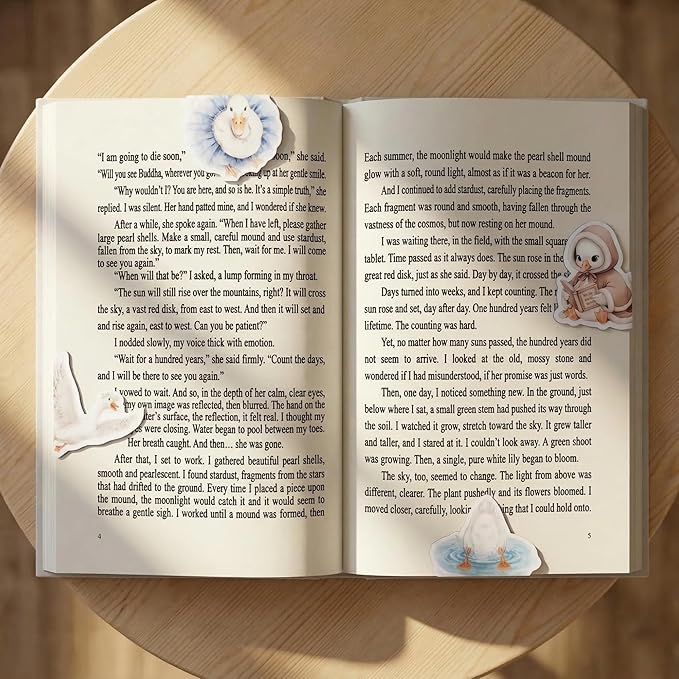 Goose Magnetic Bookmarks Gifts - 15 Pcs Silly Cute Funny Bookmark for Women Kids Book Lovers Students Bookworms Birthday Graduation Gift Magnet Page Clips School Office Reading Accessories