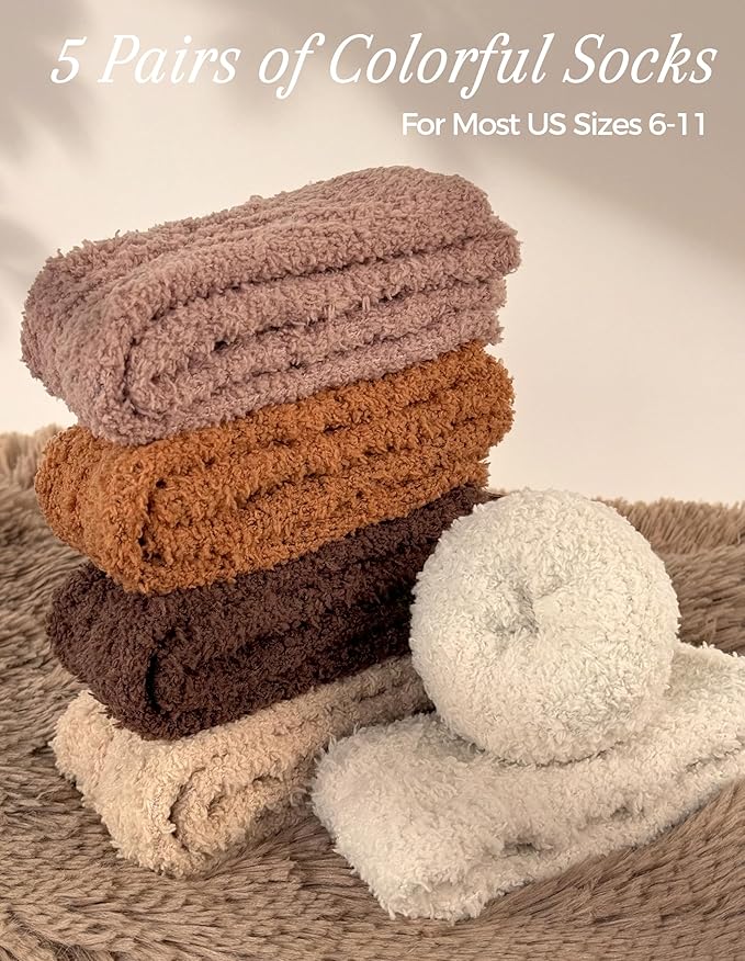 TEHOOK Warm & Cozy Gifts for Women, Fluffy Fuzzy Plush Sleeping Slipper Socks - Soft Warm Fabric