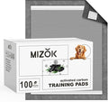 MIZOK Dog Pee Pads Large 28x34in Charcoal Pee Pads for Dogs Activated Carbon Odor-Control Absorbs Up to 8 Cups of Urine, 6-Layer Leak-Proof (100 Counts)