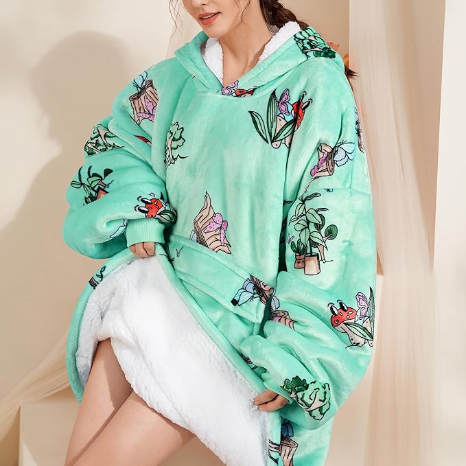 Narecte Cozy Oversized Blanket Hoodie Wearable Blanket Adults Soft Hooded Blanket Hoodie Birthday Gifts for Women Christmas