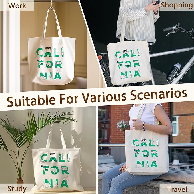 Tote Bag For Women Man, Reusable Work Shopping Grocery Shoulder Bags