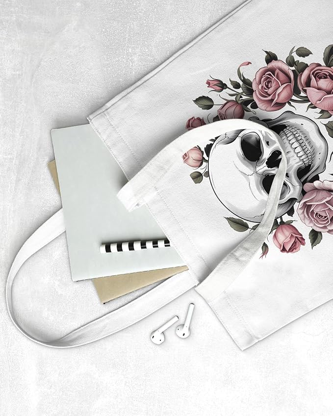 Canvas Tote Bag for Women Aesthetic Reusable Grocery Shoulder Bag for Shopping Work Travel Beach Teacher-05