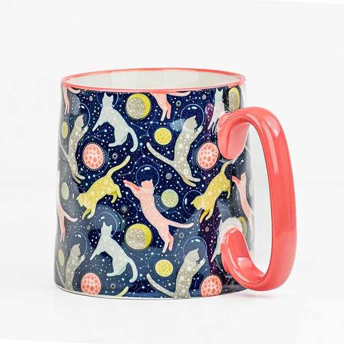 10 Strawberry Street Bella Mug, Cats in Space, Set of 4