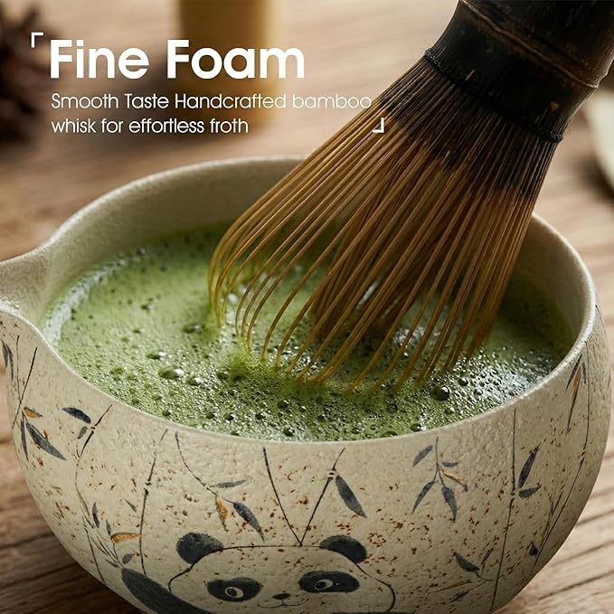 Matcha Whisk Set, 7-Piece Matcha Kit with Ceramic Bowl, Bamboo Whisk, Scoop, Sifter, Holder & Bamboo Mat – Premium Matcha Tea Set for Beginners & Matcha Lovers, Gift Ready