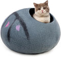 Woolygon Premium Felt Cat Cave Bed – Wool Kitty Beds Handcrafted Kitten Caves Bed for Indoor Cats - Made from Merino Wool, Foldable Cat Hideaway Covered Cat House Pod (Enchanted)
