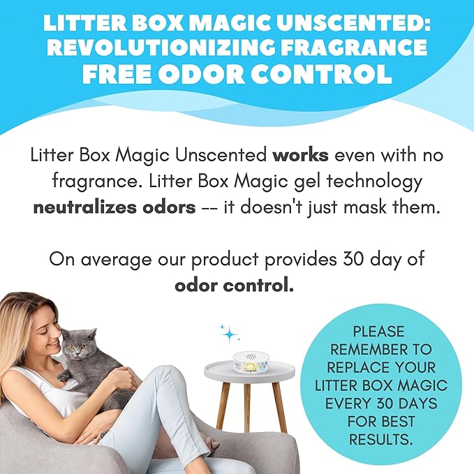 Cat Deodorizer Jar (16 oz, Pack of 2) Unscented - Air Freshener for Pet Smells from Litter Box - Odor Removing Litterbox Gel In A Jar - Pet Odor Eliminator to Freshen Air, White