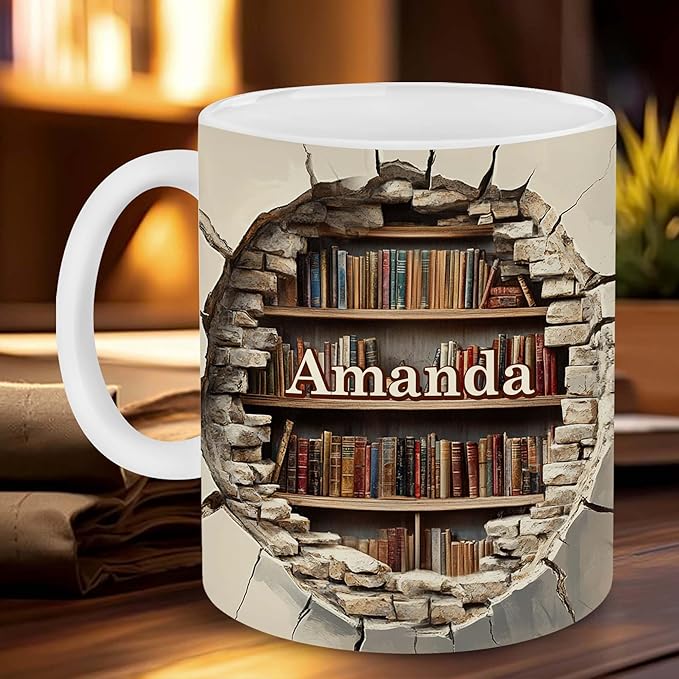 Personalized Book Lover Gifts - Book Lovers Gift For Bookworm, Readers, Librarians, Bookish - Books Are Treasured Wealth Mug Custom Avatar - Bookish Gift For Friends, Women, Her