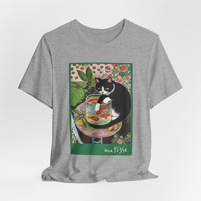 Vintage Cat Painting T Shirt, Matisse Inspired Cat Tee, Retro Art Aesthetic Shirt, Funny Cat Lover Gift
