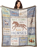 XALAZY Horse Gifts for Girls Women, Horse Blanket for Girls 50" x 60", Christmas Birthday Gifts for Horse Lovers, Equestrian Present for Women Throw