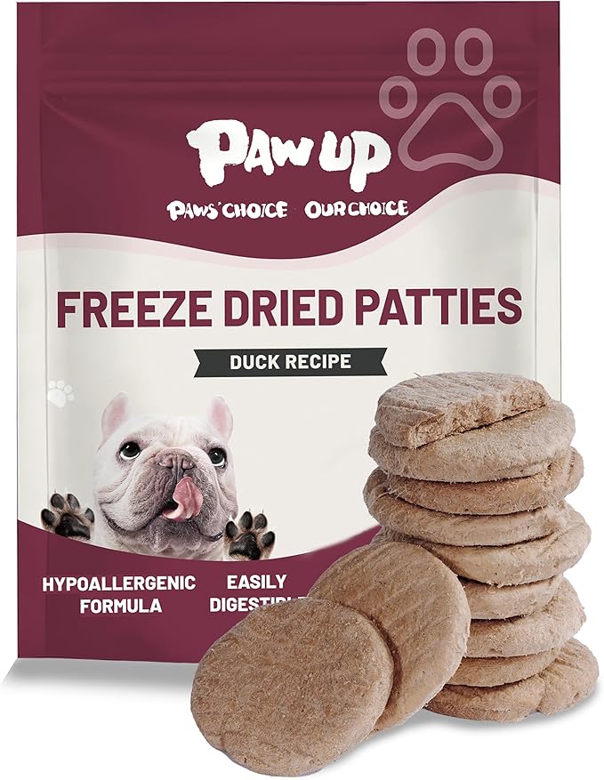 PAWUP Freeze Dried Duck Dog Treats & Food Topper, Limited Ingredient for Sensitive Stomach & Skin, High Protein Grain Free for Picky Eaters, Bulk Value Size 14 oz