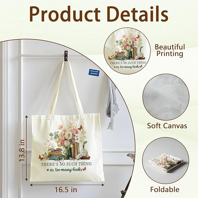 Tote Bag For Women Man, Reusable Work Shopping Grocery Shoulder Bags