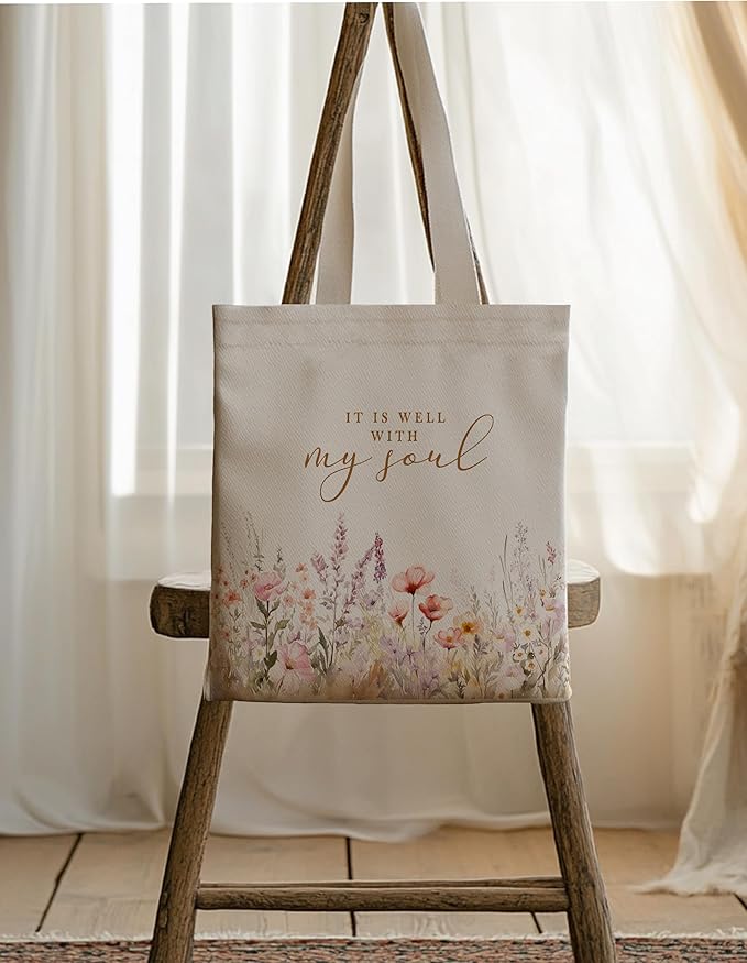 Gifts for Women, Canvas Tote Shopping Reusable Grocery Gift Bags