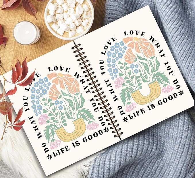 KDHTY Boho Floral Teacher Gifts,Teacher Notebook, Teacher Appreciation Gift,Love Appreciation Gift for Teacher,Back to School Gifts,Teacher Life Inspirational Teacher Hardcover Spiral Notebook,5.5x8.3