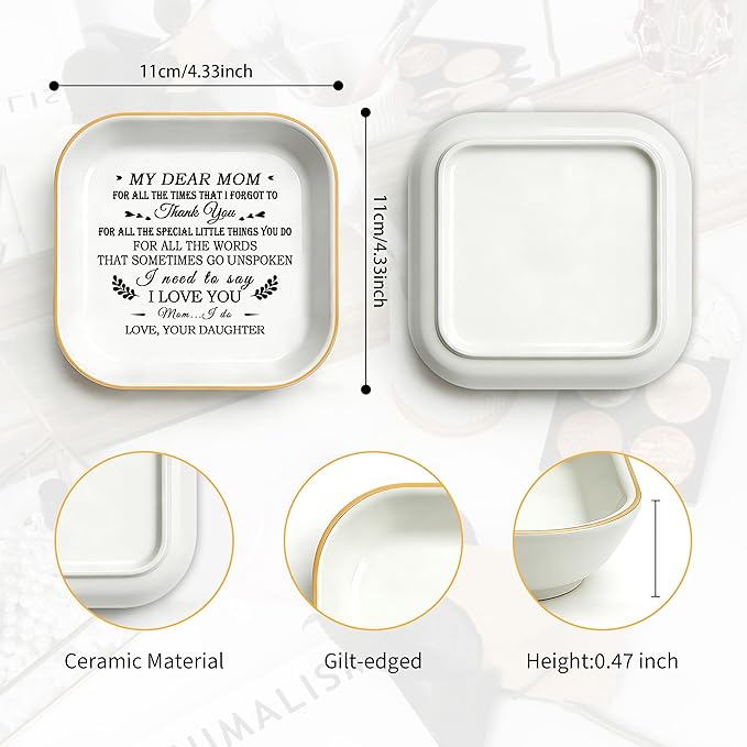 Birthday Gifts for Mom from Daughter Jewelry Dish - Thank You! for all the words that sometimes go unSpoken, I need to say I Love You!" Gifts for Mom Christmas Mothers Day Valentines Thanksgiving