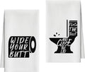 Bath Towels Set of 2, Black and White Dish Towel for Bathroom Spa Kitchen, Toilet Roll Decorative Hand Towels, Fast Drying Tea Towel, Housewarming Xmas Gifts for Women Mom -B34