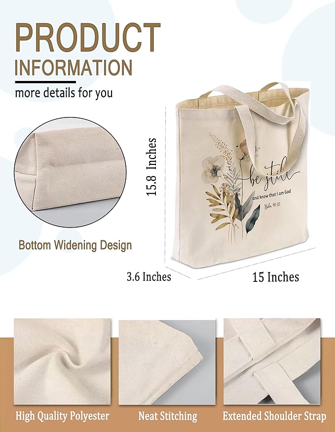 Gifts for Women, Canvas Tote Shopping Reusable Grocery Gift Bags