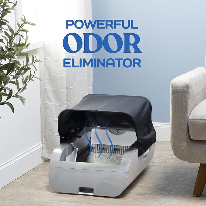 Open-Top Self Cleaning Cat Litter Box Automatic with Smart APP Control, Anti Pinch and Odorless, Whisper Quiet, Free Waste Bag/Litter Mat/Cleaning Brush/Mineral Cat Litter (White)
