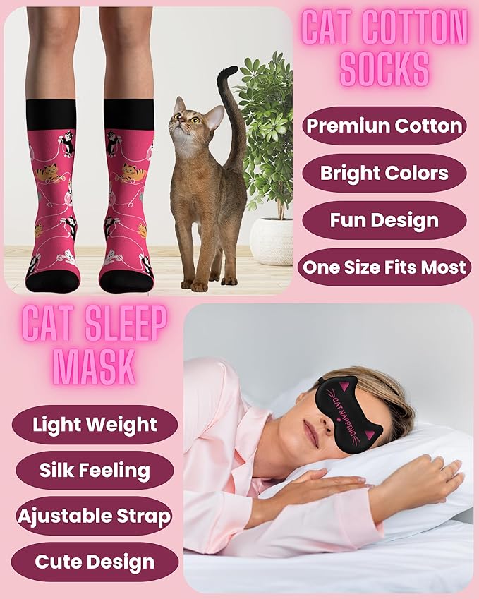 Cavertin Women's Novelty Socks with Gift Box Cat Lover Dog Mom Book Lover Cat Mom Llama Unicorn Sloth Corgi