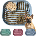 Slow Feeder Dog Bowl for Medium & Small Pets, Anti Choking Pets Slow Feeder with 3-Zone Puzzle Design, Wet Food Silicone Cat Bowl with Non-Slip Base, Dishwasher Microwave Safe(Blue, 1.5 Cup)