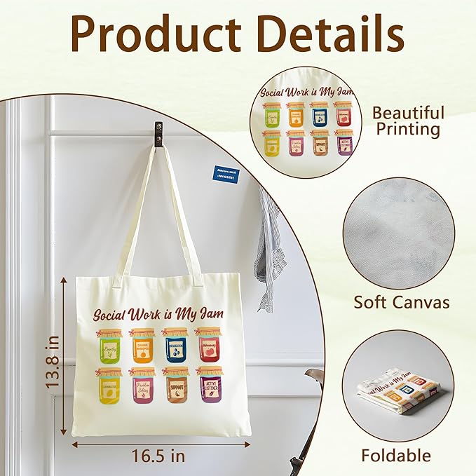 Tote Bag For Women Man, Reusable Work Shopping Grocery Shoulder Bags