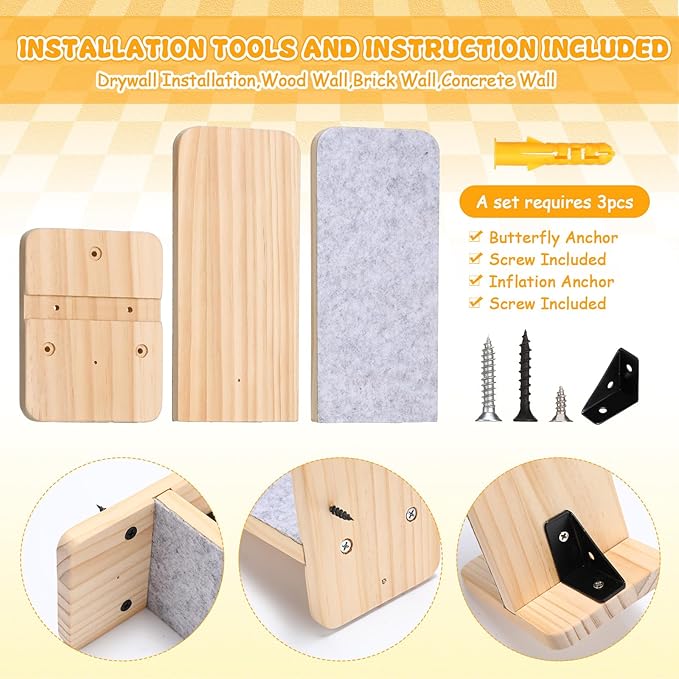 CroBlissful 8 Pack Cat Wall Steps Climbing Shelf Wall Mounted Cat Stairs Scratcher Pad for Cats Perch Platform Supplies