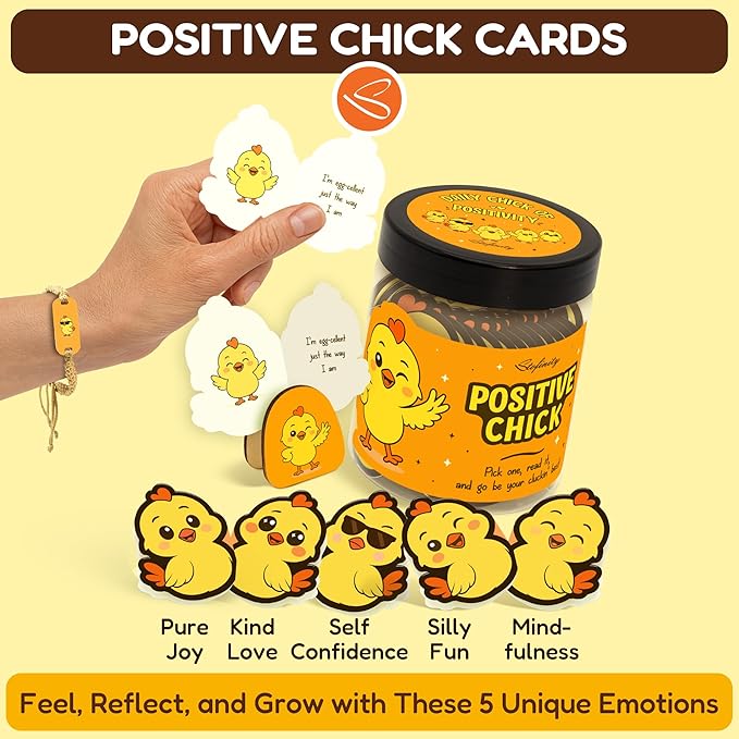 Stofinity Emotional Support Chicken Gifts For Women - Positive Affirmation Cards For Women Birthday Gift Ideas, Unique Inspirational Gifts For Coworker, Motivational Chicken Decor for Office Desk