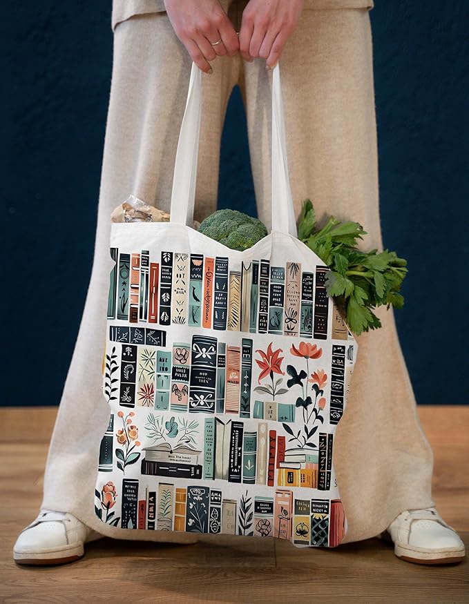 Gifts for Women, Canvas Tote Shopping Reusable Grocery Gift Bags