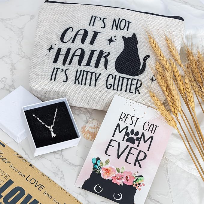 Cat Lover Gifts For Women, Best Cats Mom Gift Box For Mother's Day, Birthday, Christmas, Unique Silhouette Cat Themed Stuff For Daughters, Crazy Cats Lady, Friends, Girls