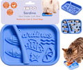 Awoo Sardina - Silicone Dog & Cat Lick Mat + Slow Feeder with Suction Cups - Non-Slip, Dishwasher Safe Pet Dish - Extends Mealtime for Fast Eaters & Reduces Anxiety - for Wet & Dry Food (Cobalt)