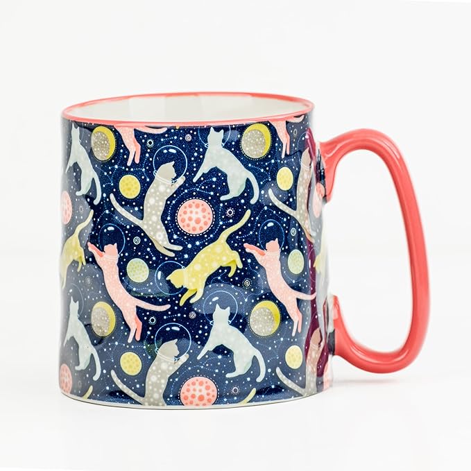 10 Strawberry Street Bella Mug, Cats in Space, Set of 4