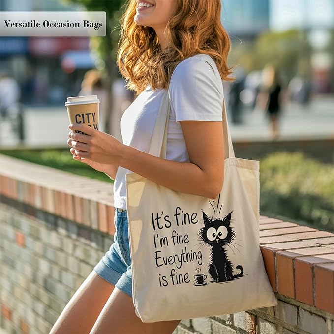 Pets Lover Gifts Tote Bag for Women, Dogs Cats Bee Aesthetic Canvas Bag with Inner Pocket