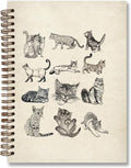 Vintage Cute Cats Animal Journal Notebook,Aesthetic Cats Spiral Notebook for Teen Girls School Office Supplies,Cats Lovers Lady Women Gifts Journal for School Office 5.5X8.3 Inch