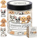 Positive Pups Jar with 60 Daily Affirmation Cards, Emotional Support Dog Gift for Women, Dog Mom Gifts, Funny Gifts for Teens Girls Coworkers Teachers, Inspirational Puppy Desk Decor