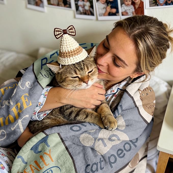 XALAZY Mothers Day Cat Mom Gifts for Women Blanket 50"X60", Cat Gifts for Women, Cat Lover/Lady Gifts, Funny Cats Themed Presents for Birthday/Christmas, Cat Blanket