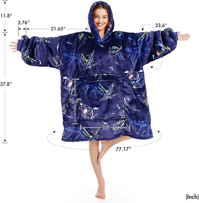 Narecte Cozy Oversized Blanket Hoodie Wearable Blanket Adults Soft Hooded Blanket Hoodie Birthday Gifts for Women Christmas