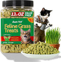Just Try Cat Treats for Indoor Cats Hairball Control Natural Salmon Healthy Cat Grass Treats Kitten Snacks Training Biscuits Catnip for Cats Dental Care 13.4 OZ