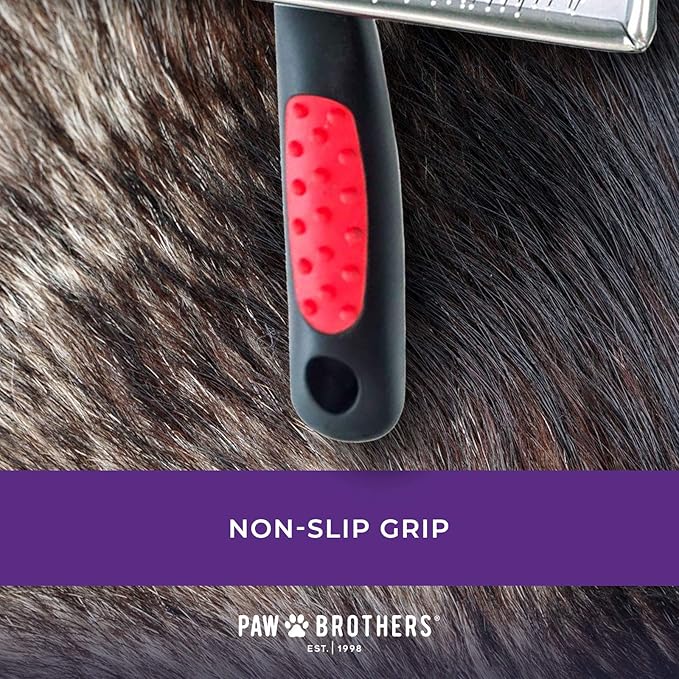 Ryan's Pet Supplies Paw Brothers Soft Flat Slicker Brush with Coated Pin Tips, Large/X-Large for Professional Groomers