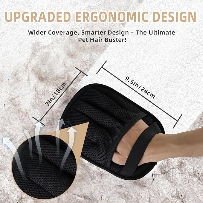 2PCS Pet Hair Removal Glove for Cats & Dogs, Newly Pro Five-Finger Electrostatic Pet Hair Remover Gloves, Reusable & Washable Magic Brush Pet Hair Removal Tool for Couch, Clothing, Carpet, Car Seat