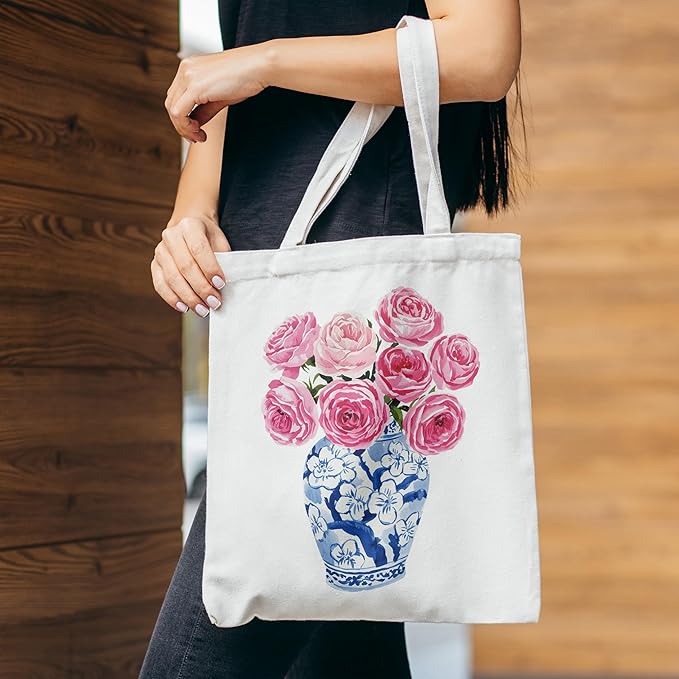Grace Yonks Cute Canvas Tote Bag – Aesthetic Large Reusable Bag